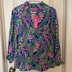 NWT Sherida Top - How You Like Me Prowl Tiger print